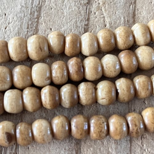 Perle os de yack couleur café,perle mala,méditation,tibet,6 mm,lot de 10 perles