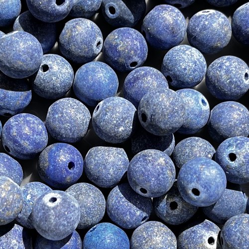 Perle lapis lazuli,mat,dépolie,naturelle ,8mm,ronde,lot de 20 perles