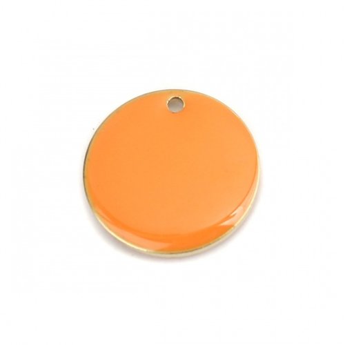 Breloques sequins emaillés double face en laiton rond 16mm ,lot de 2dia,lot de 2