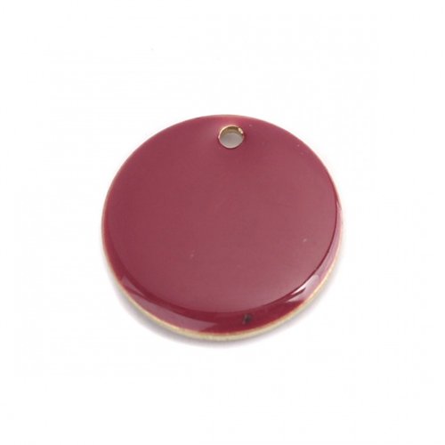 Breloques sequins emaillés double face en laiton rond 16mm ,lot de 2dia,lot de 2