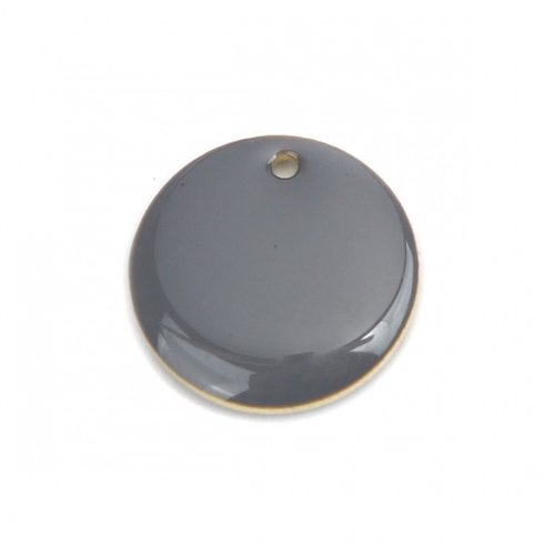 Breloques sequins emaillés double face en laiton rond 16mm ,lot de 2dia,lot de 2