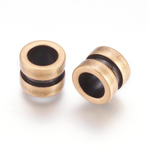 Perle en acier inoxydable 304 tube bronze,lot de 2 perles