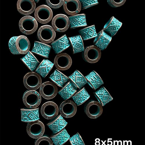 Perle intercalaire métal patiné,lot de 6