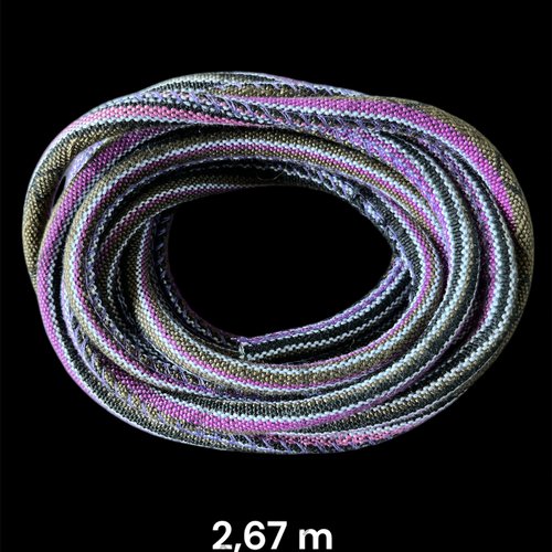 Cordon ethnique coton tissé diamètre 6 mm,vendu par 2,67m