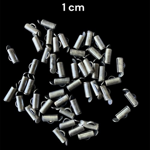 Embout tube pour cordon ou cuir,métal bronze,10 mm,lot de 48 pcs