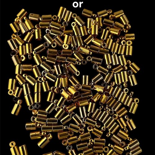 Embouts pour cordon ou cuir,métal or  trou : 2mm,lot 150 pcs