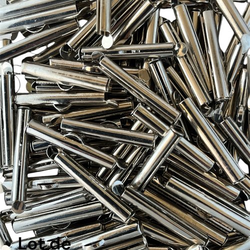 Embout tube pour cordon ou cuir,métal argent,25 mm,lot de 104 pcs