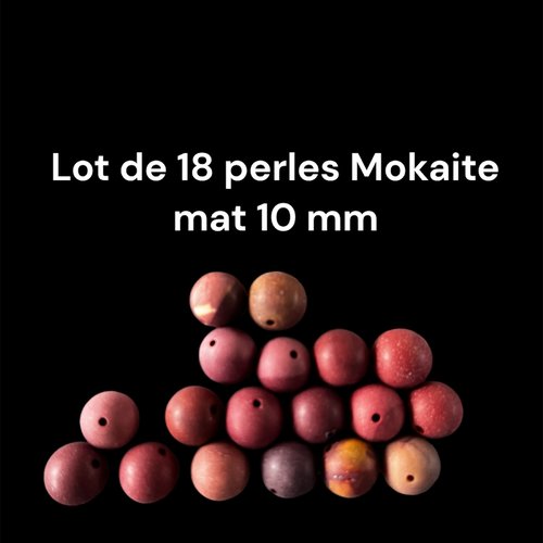 Perle de jaspe mookaite australien grade a+ dépoli,mat,10mm,lot de 18 pcs
