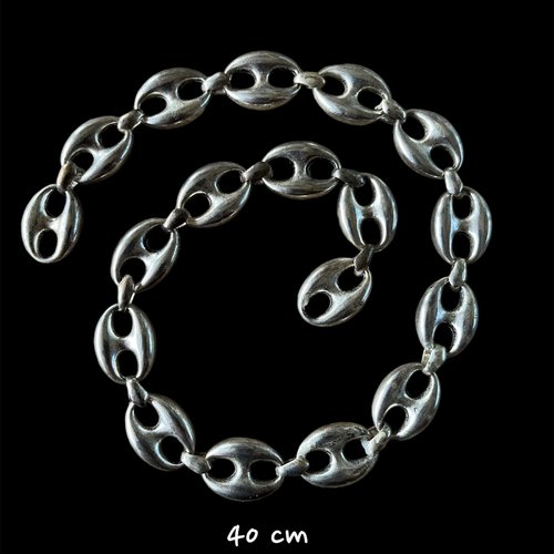 Chaine en zamack,grain de café,40 cm