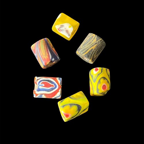Perle africaine du ghana,mixt de 6 perles