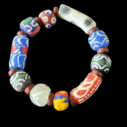 Perle africaine du ghana,mixt de 10 perles