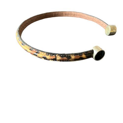 Collier ras de cou en cuir demi rond,10 mm