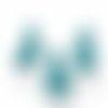 Pompons turquoise en textile,lot de 10