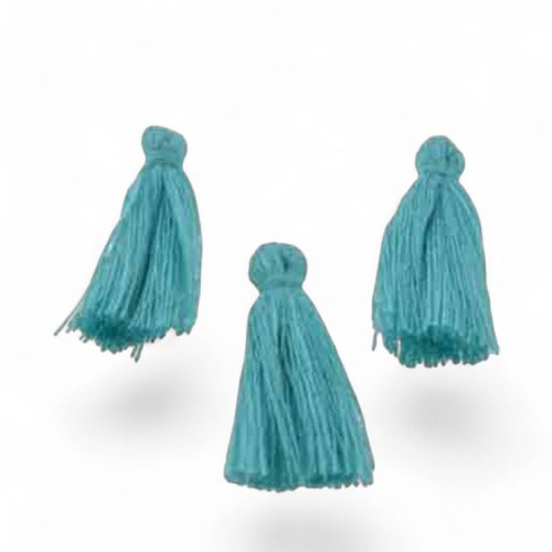 Pompons turquoise en textile,lot de 10