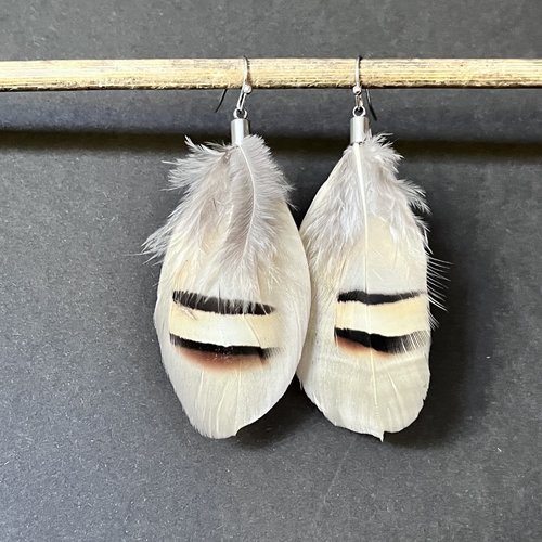 Boucle d'oreille plume,amérindienne