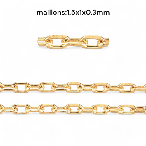 Chaine acier inoxydable 304 or,vendu par 1 mètre
