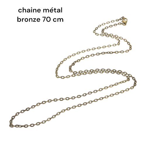 Chaine métal bronze,70 cm,maillon 4x3mm,lot de 2