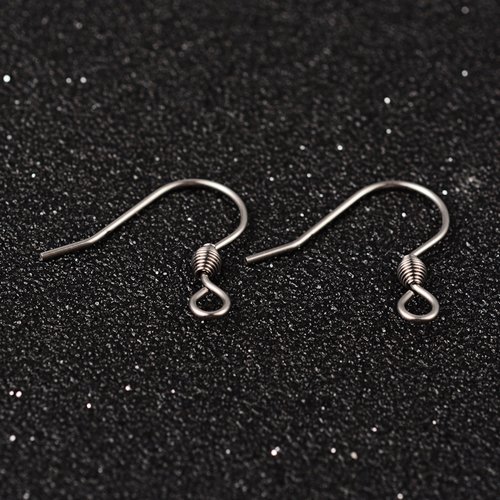 Support crochet boucle d'oreille,acier inoxydable 304 argent,lot de 10 pcs