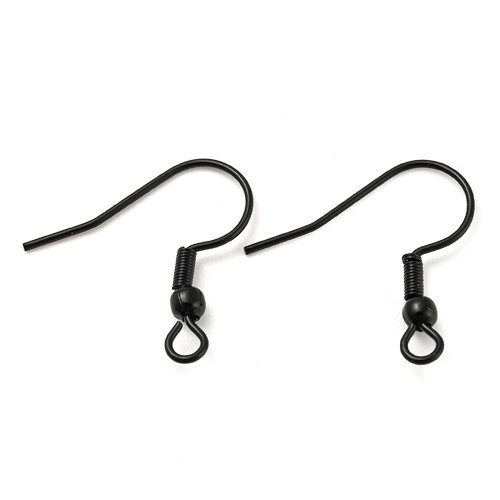 Support crochet boucle d'oreille,acier inoxydable 304 noir,lot de 10 pcs