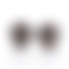 Perle en acier inoxydable 304 ronde vieil argent,lot de 2 perles