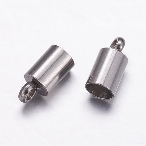 Embout acier inoxydable  pour cordon 3,5 mm,lot de 10