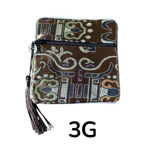 Pochette cadeau soie,fermeture éclair,carré,11,5cm sur 11,5 cm,4 modèles au choix