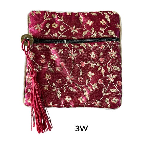 Pochette cadeau soie,fermeture éclair,carré,11,5cm sur 11,5 cm,4 modèles au choix