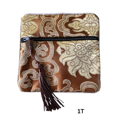 Pochette cadeau soie,fermeture éclair,carré,11,5cm sur 11,5 cm,4 modèles au choix