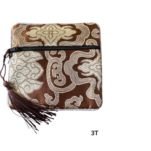 Pochette cadeau soie,fermeture éclair,carré,11,5cm sur 11,5 cm,4 modèles au choix