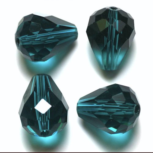 Perle cristal goutte en verre à facette,10/12 mm,lot de 10 pcs