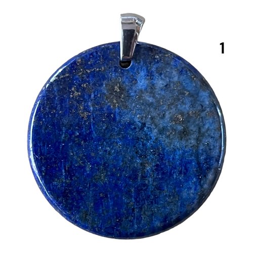 Pendentif lapis lazuli,rond,plat,30 mm