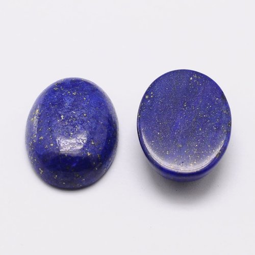 Perle cabochon lapis lazuli naturelle ovale 25x18 mm ,lot de 2 pcs