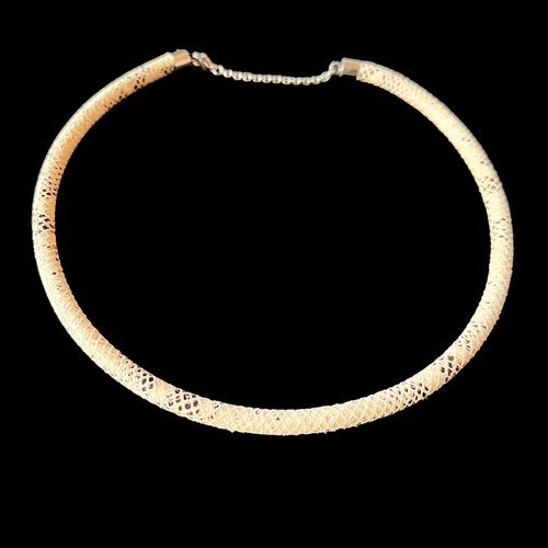 Collier ras de cou en cuir,4 mm,fermoir en acier inoxydable