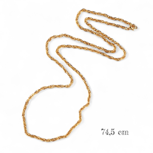Collier à double maillons longs en acier inoxydable 304 ,longueur 74,5 cm vendu à l'unité
