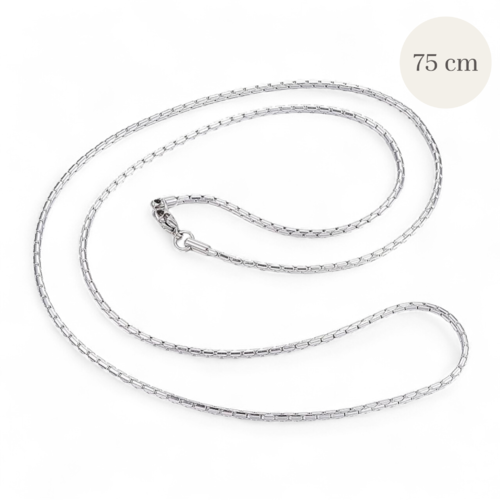 Chaine 75 cm en acier inoxydable 304 argent,vendu à l'unité
