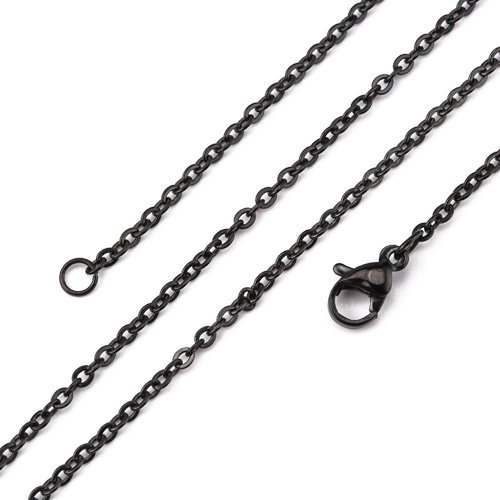 Chaine acier inoxydable noire maillon 49,5 cm cm,vendu à l'unité