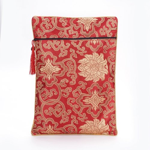 Grande pochette cadeau soie,fermeture éclair,rectangulaire,33.7~33.8x23.9~24.2 cm