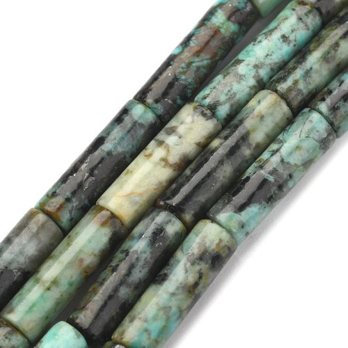 Perle tube turquoise africaine grade a,lot de 20 perles
