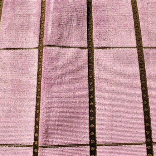 Tissu ameublement velours 2 coupons 69 cm x 64 cm, mauve et rayures marrons pour couture décoration intérieur et loisirs créatifs