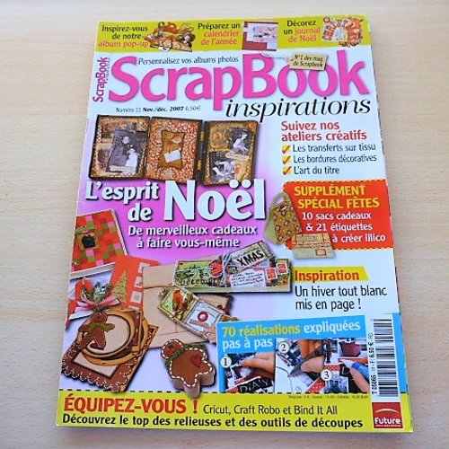 Livre scrapbook n° 11 thèmes noël pour réalisation et création de pochettes, étiquettes, cartes et décorations fêtes