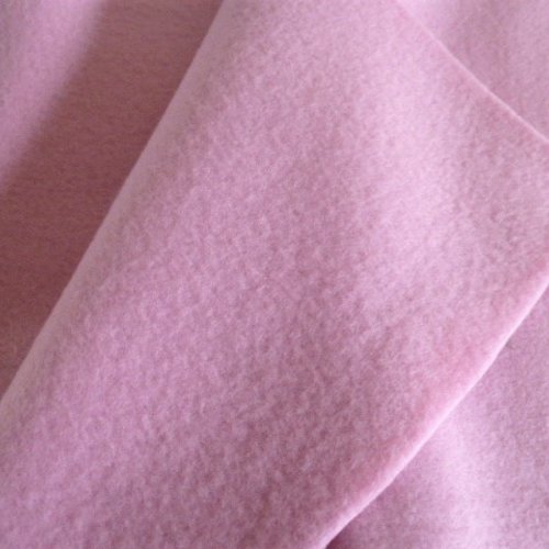 Tissu polaire rose bébé coupon 30 x 26 pour décoration vêtements, créations d'accessoires, petits objets peluches ours et poupée