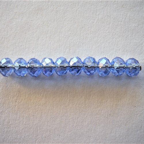 10 perles cristal ab rondes 6 mm x 4 mm lavande claire pevc 73 pour créations bijoux, embellissement couture et accessoires