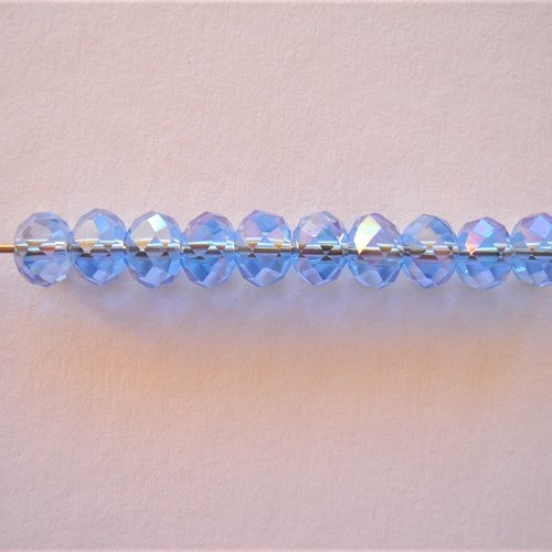 10 perles rondes en cristal ab 8 mm x 6 mm light lavande pevc 71 créations bijoux, embellissement couture et accessoires