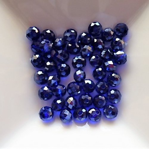 10 perles facettes cristal ab bleu outremer 6 x 5 mm pour créations bijoux, décorations et loisirs créatifs