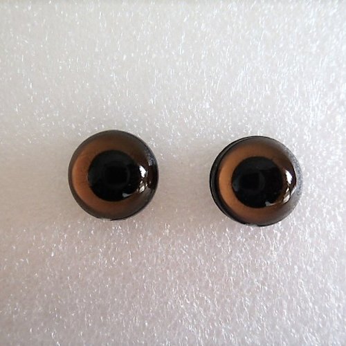 Paire d'yeux marque glorex haute qualité, ambre, yeux de sécurité 12 mm, pour la finition de peluche
