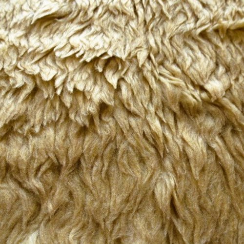 Fourrure beige clair  76 cm x 34 cm pour créations couture et accessoires, peluche ou jouet