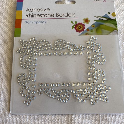 Strass fantaisies bordure autocollants forme cadre 9 x 7.2 cm