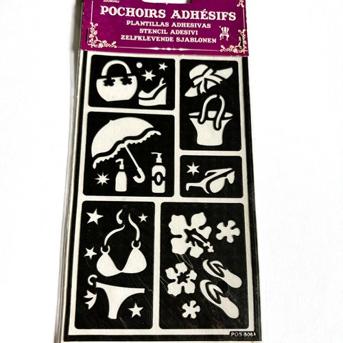 Planche de pochoirs adhésifs sujet féminin