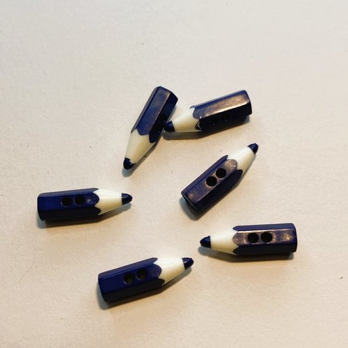 6boutons crayons bleu