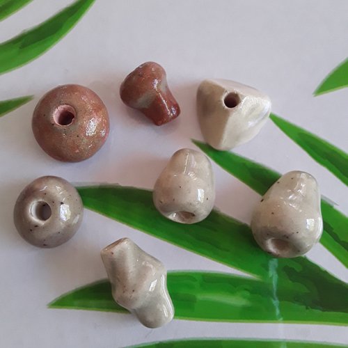 Lot de 7 perles céramique 901 f déstockage